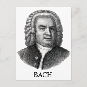 Johann Sebastian Bach, zwart Briefkaart