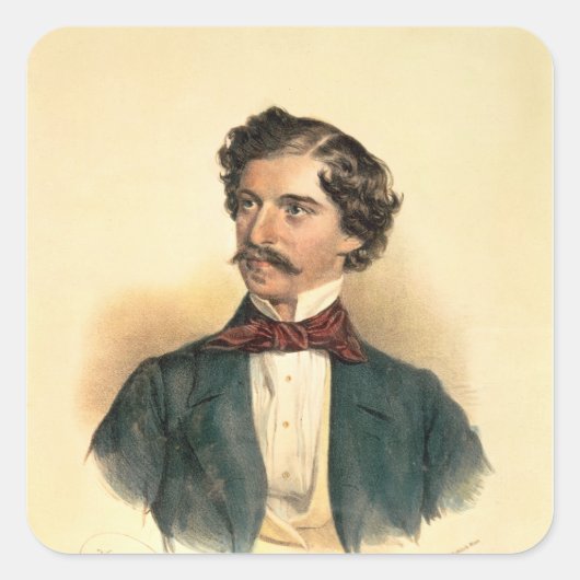 Johann Strauss de Ouder Vierkante Sticker (Voorkant)
