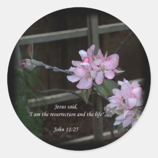 Johannes 11:25 ~ Verrijzenis en het Leven Ronde Sticker