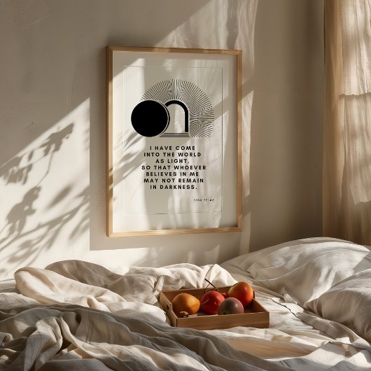 Johannes 12 46 Ik ben de lichtdruk Poster