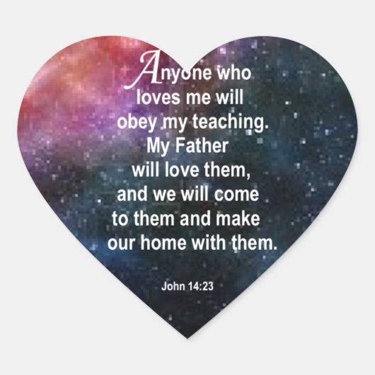 Johannes 14:23 hart sticker (Voorkant)