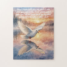 Johannes 14:27 Christelijke Witte Duif Legpuzzel