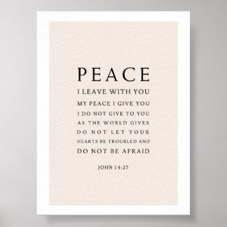 Johannes 14:27 Vrede Ik verlaat met u Poster