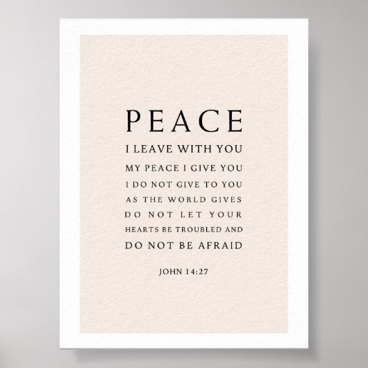 Johannes 14:27 Vrede Ik verlaat met u Poster (Voorkant)
