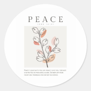 Johannes 14:27 Vrede Ik verlaat met u Ronde Sticker