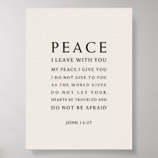 Johannes 14:27 Vrede laat ik bij u achter Poster