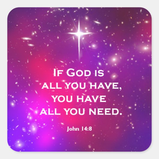 Johannes 14:8 vierkante sticker (Voorkant)