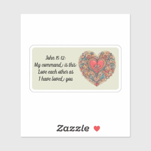 Johannes 15:12 Bijbelvers Waterdicht Sticker (Vel)