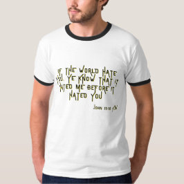 Johannes 15:18 KJV Bijbel Schrift Verse Mannen T-shirt