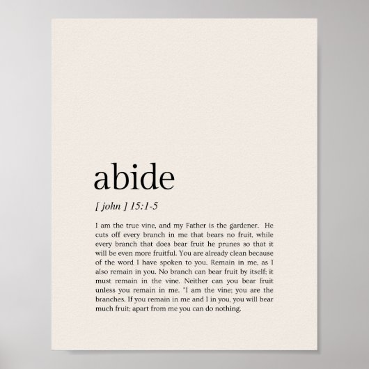 Johannes 15:1-5 Ik ben de ware wijnstok, Blijf in  Poster (Voorkant)