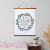 Johannes 15:1-8 Eucalyptus Lavendel Bloemengeschri Hangend Wandkleed (Slaapkamer)