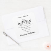 Johannes 15:5 Bijbel Schrift Verse Boekplaat kunst Vierkante Sticker (Envelop)