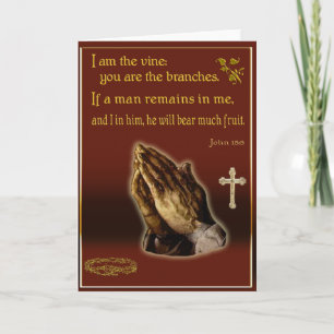 Johannes 15:5 Ik ben de wijnstok Feestdagen Kaart