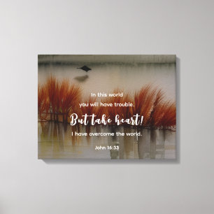 Johannes 16:33 Ik heb Overwonnen Bijbelvers Christ Canvas Afdruk