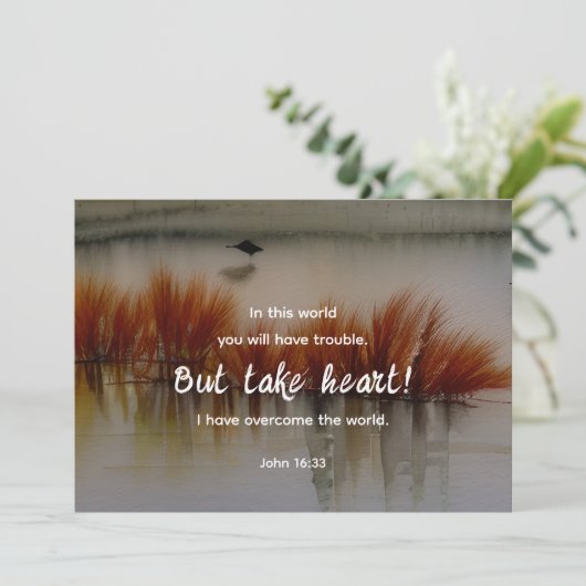 Johannes 16:33 Ik heb Overwonnen Bijbelvers Vlakke (Staand voorkant)