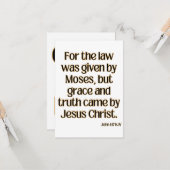 Johannes 1:17 Bijbelvers Wenskaart Kaart (Voorkant / Achterkant in situ)