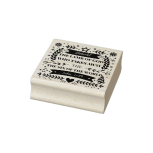 Johannes 1:29 Het Lam Gods Kerstmis Rubberstempel