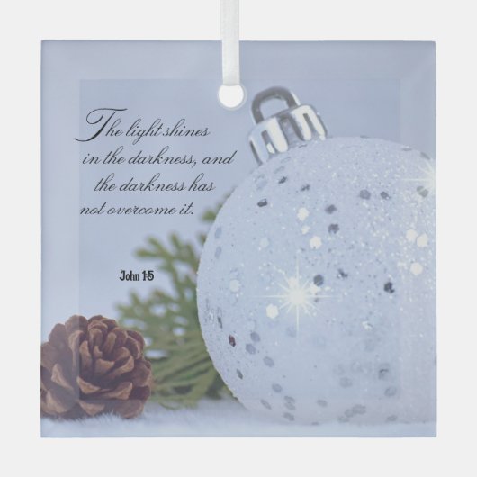 Johannes 1:5 Het lichte kerstglas Ornament (Voorkant)