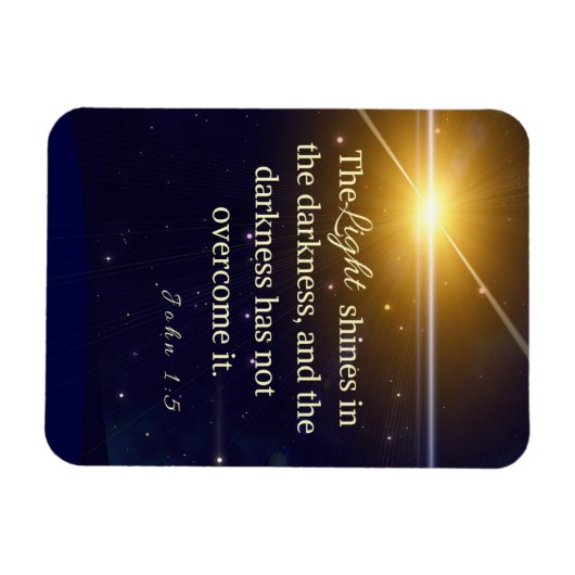 Johannes 1:5 Licht schijnt in de duisternis Magneet (Horizontaal)