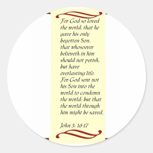 Johannes 3:16- 17stickers ronde sticker (Voorkant)