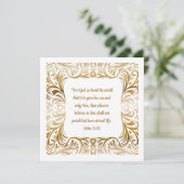 Johannes 3:16 Aangepaste tekst Elegante gouden Ker (Staand voorkant)