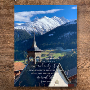 Johannes 3:16 Aangepaste tekst Zwitserse Alpen O Briefkaart