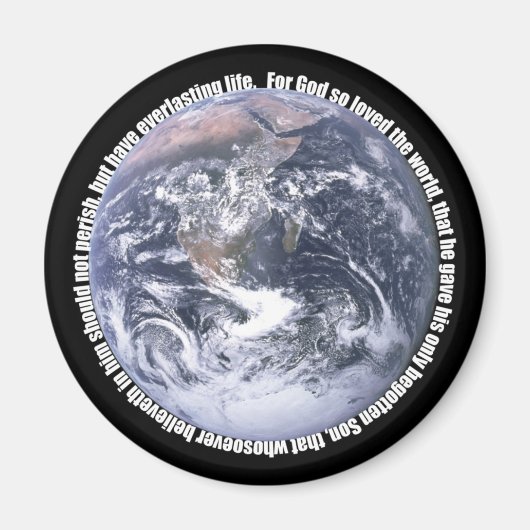 Johannes 3:16-Aarde Christelijke Magneet (Voorkant)