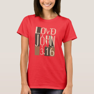 Johannes 3:16 Bemind kubisme kunst T-shirt