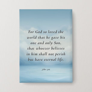 Johannes 3:16 Bijbelvers Afbeelding Button