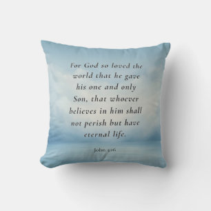 Johannes 3:16 Bijbelvers Afbeelding Kussen