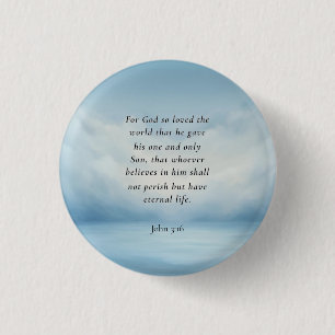 Johannes 3:16 Bijbelvers Afbeelding Ronde Button 3,2 Cm