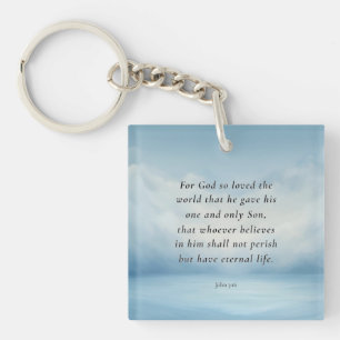 Johannes 3:16 Bijbelvers Afbeelding Sleutelhanger