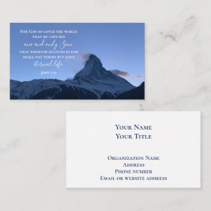 Johannes 3:16 Bijbelvers Matterhorn Originele fo Visitekaartje