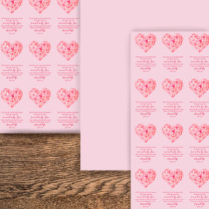 Johannes 3:16 Bijbelvers Roze Waterverf Hart Inpakpapier Vel