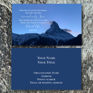 Johannes 3:16 Bijbelvers Zwitserse Alpen Origine Visitekaartje