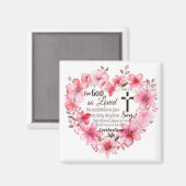 Johannes 3:16 Bloemhart Bijbelvers Magneet (Voorkant / Achterkant)