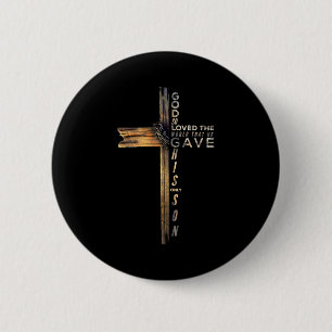 Johannes 3_16 Christelijk Kruis Bijbel 2025 Update Ronde Button 5,7 Cm