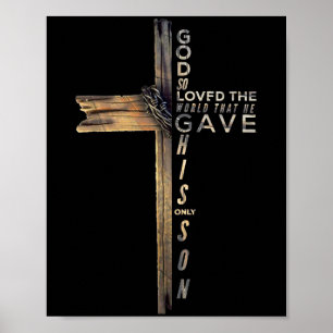 Johannes 3_16 Christelijke Kruisbijbel Poster