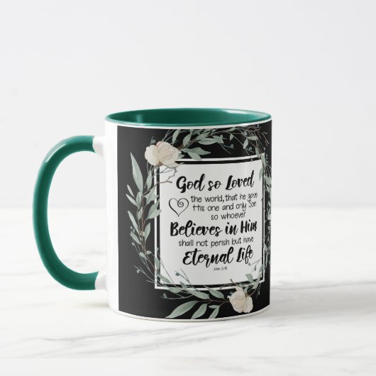 Johannes 3:16 God heeft het Bijbelvers zo liefgeha Mok (Links)