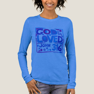Johannes 3:16 God hield zo van levendige kunst Tri-Blend Shirt