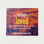 Johannes 3:16 GOD HIeld ZO VEEL VAN DE WERELD Kerk Wandkleed (Voorkant (horizontaal))