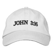 Johannes 3:16 Grace Verzen Wit Borduurwerk Christe Geborduurde Pet (Voorkant)