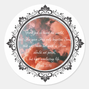 Johannes 3:16 Klassieke ronde Sticker