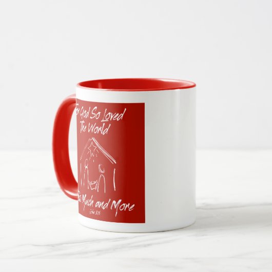 JOHANNES 3:16 MANGER MOK - ROOD (Voorkant links)