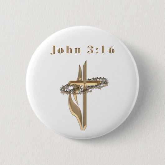Johannes 3:16 ronde button 5,7 cm (Voorkant)