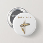 Johannes 3:16 ronde button 5,7 cm (Voorkant /achterkant)