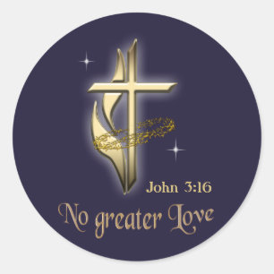 Johannes 3:16 ronde sticker