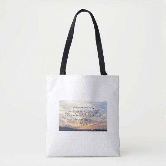 Johannes 3:16 Schouder Canvas tas (Voorkant)