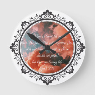 Johannes 3:16 Wandklok Ronde Klok