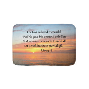 JOHANNES 3:16 ZONSOPGANG OVER DE OCEAAN FOTO BADMAT